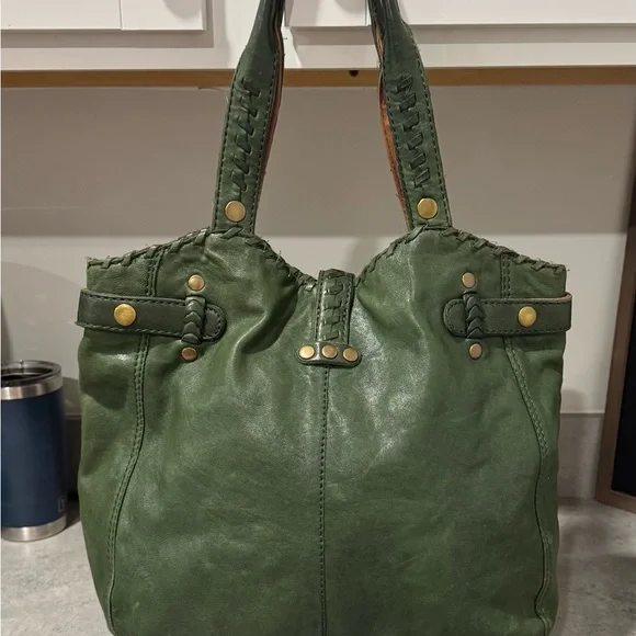 Lucky Brand Green Italian Leather Hobo! GUC!! - Picture 4 of 14